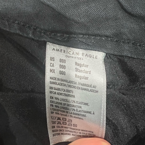 American Eagle Outfitters black cargo wide leg baggy super high rise pants 000 - Picture 6 of 6